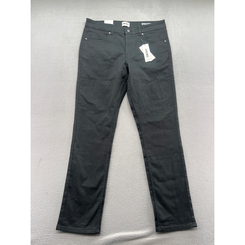 DKNY Stanton Pants Mens 34x32 Black Slim Fit Ultimate Stretch 5-Pocket NWT